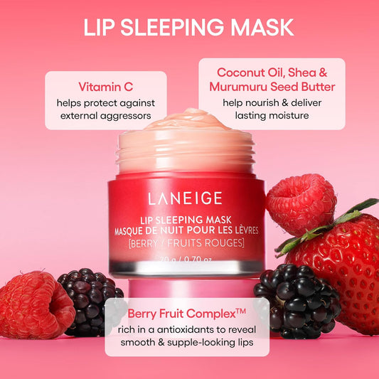 Strawberry Lip Mask and Balm Set