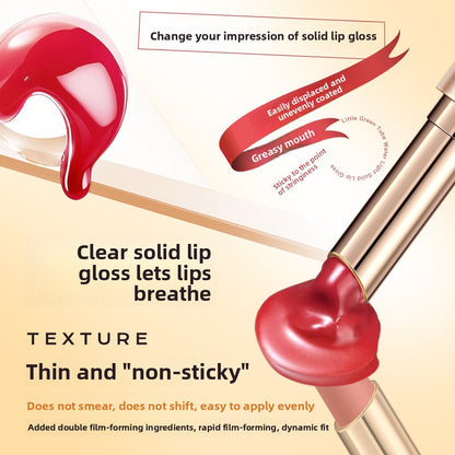 Lanyi Small Green Tube Solid Lip Gloss Pouty Lipstick