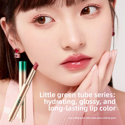 Lanyi Small Green Tube Solid Lip Gloss Pouty Lipstick