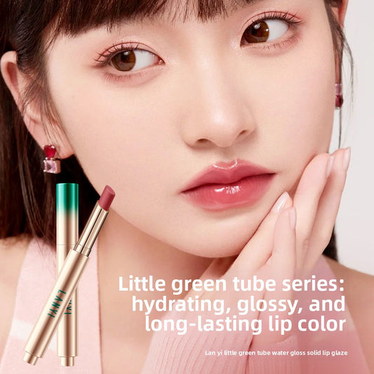 Lanyi Small Green Tube Solid Lip Gloss Pouty Lipstick